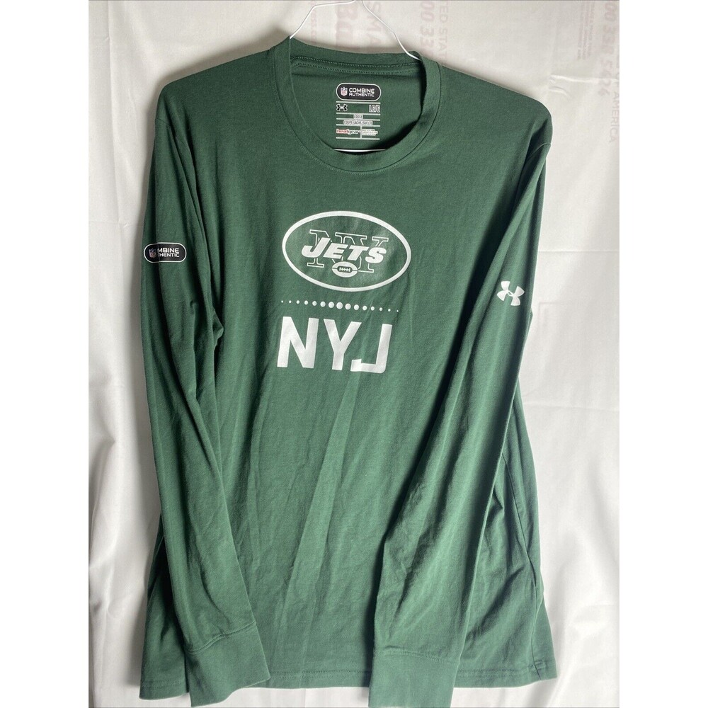 NFL Under Armour Men's Shirt L New York Jets Combine Authentic Loose Heatgear
